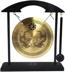Feng Shui Brass Gong Zen Art I Ching Dragon Tai Chi Meditation Desktop Home and Office Decoration