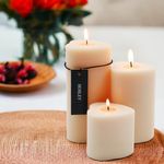 HOSLEY Pack of 3(Variable Sizes) Sweet Pea Jasmine Fragrance Pillar Candles|Heart Shape Scented Candles Perfect for Home Decor|Diwali Decor|Diwali Decoration for Home|Smokeless & Dripless