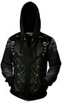 Superhero 3D Zipper Hoodies Sweatshirt Oliver Queen Jacket Cosplay Costumes Coat S Green