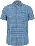 Mountain Warehouse Holiday Mens Cotton Shirt - Easy Care Shirt, Lightweight Casual Shirt, Mesh Lining Top - for Travelling, Camping & Hiking Corn Blue XXL