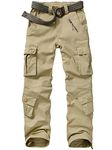 Jessie Kidden Women's Combat Cargo Trousers Camo Camouflage Army Military Tactical Work Pants #2083-Khaki-36