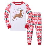 Codkkre Christmas Pyjamas Kids Toddler Boys Girls Xmas Pjs Santa Claus Unisex Sleepwear Long Sleeve Cotton Nightwear Outfit 2-13 Years, Style 3, 11-12 Years
