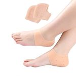 OXILY Silicone Gel Heel Pad Socks For Heel Swelling Pain Relief | Anti Crack Moisturizing Socks for Dry Hard Cracked Ankles | Free Size for Men and Women Loose (1-Pair)