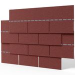 INMOZATA 18pcs Asphalt Roof Shingles, 2.61sqm Self-Adhesive Sheds Roofing Felt Shingles Tiles for Roof of Sheds, Weather Resistant Heavy-Duty Roofing Tiles(Square 3 Tab Shingles, Red)