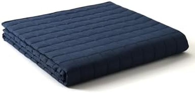 YnM Weighted Blanket — Heavy 100% Oeko-Tex Certified Cotton Material with Premium Glass Beads (Navy, 60"x80" 15lbs), Suit for One Person(~140lb) Use on Queen/King Bed…