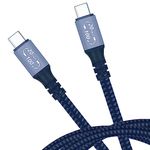 USB 3.2 gen 2 * 2 Cable 20Gbps 100W 10ft /3m PD Fast Charging Nylon Braided Cable with 20 Gbps Data Transfer Speed Supporting Thunderbolt 3/4,USB3.2 gen 2,4K & Ultra HD Display