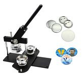 ChiButtons Kit 58mm (2 1/4") Button Maker Badge Press Machine-B400 + 58mm Round Die Moulds + 100 Set Pin Button Components + Adjustable Circle Cutter (Black-New)