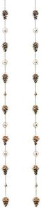 Ancient Graffiti Pine Cones and Bells Rain Chains, Flamed Copper Colored, Pack of 2 (2)