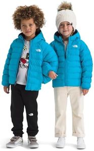 The North Face Kids' Reversible Perrito Insulated Hooded Jacket | 2 in 1 Winter Coat for Boys & Girls, Lightweight & Water Repellent, Meridian Blue, 6