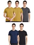 Amazon Brand - Symbol Men's Solid Regular Fit T-Shirt (Pack of 5) (AW17PLPO5-3_Multicolor12 M)