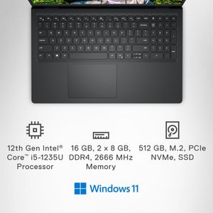 Dell Inspiron 15 Laptop – 15.6" FHD 120Hz, i5, 16GB RAM, 512GB SSD, Black