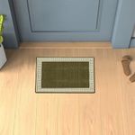 renoazul® Non Slip Door Mat Super Absorbent Heavy Duty | 40 x 60 cm Machine Washable Doormats for Kitchen and Office Indoor Outdoor Anti Slip Floor Mat - Greeky Rug - Green & Cream