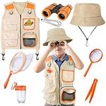 YOPINSAND Outdoor Explore Kit for Kids, with Safari Vest, Safari Hat & Kids Binocular, Kids Camping Gear with Bug Catcher Exploration Set, Great Outdoor Camping Toys for Boys & Girls