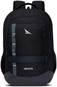 Lunar's Bingo Laptop Backpack For Men, Black | 48 L Water Resistant Backpack | Fits Upto 15.6 In Laptop Notebook | Stylish & Durable For Office/School/Travel | 1 Yr Warranty, Large