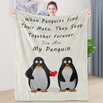 Shoppawhile Funny Anniversary Blanket Anniversary Presents for Him Wedding Anniversary Presents for Wife Husband Penguin Gifts Anniversary Valentine's Day Gifts for Her Blanket 51 * 59 inch