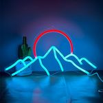 Sunset Neon Sign for Wall Decor, Hinittey Sunrise Led Neon Lights with Dimmer & Ice Mountains for Home Decor, Creative Gifts for Bedroom,Living Room, Gaming Room, Hotel Decor for Friends, Partner