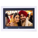 Miracle Digital 7''(17.8) cm IPS Wooden Digital Photo Frame with High Def Screen,USB SD Card, Remote Photos SlideShow,Video Audio,Support Built in 8GB Memory & 2GB RAM 180°Wide Angle Viewing(White)