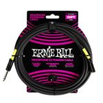 Ernie Ball Headphone Extension Cable, 1/4 to 3.5mm 20ft - Black