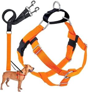 2 Hounds Design Freedom No Pull Dog Harness | Comfortable Control for Easy Walking |Adjustable Dog Harness and Leash Set | Small, Medium & Large Dogs | Made in USA | Solid Colors | 1" XXL Neon Orange