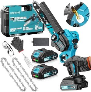 BEI&HONG Mini Chainsaw Cordless 6 Inch,Electric Cordless Chainsaw with 2 Battery, Oiler System,Tool-Free Installation Design,Handheld Small Chainsaw for Wood Cutting Tree