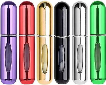 6 Pieces Perfume Atomiser Bottles, BetterJonny 5ml Refillable Fragrance Atomiser Travel Perfume Spray Bottle(Silver Gold Black Purple Red Green)