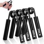 COVVY Metal Hand Grip Strengther Set(100,150,200,250lbs),Grip Strength Trainer, Crushing Grip Trainer, Pinch Grip Trainer, Forearm Exerciser, Gripper Fitness Equipment for Home Gym(Black,Set of 4)