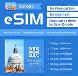 【UDBAC】Europe eSIM Card Digital SIM Card 5 ~ 30 days Prepaid SIM card 4G-LTE High-Speed Flow Data for UK , France,Italy ,Switzerland, Spain, Germany etc Europe 42 Countries 2GB/Day Low Speed Flow Unlimited English and Japanese instruction manual ( Online Delivery）(15 Days Unlimited)