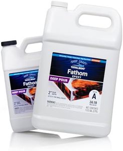 TotalBoat Fathom Deep Pour Epoxy Resin 1.5 Gallon Kit - 2-3" Depth Crystal-Clear Low Viscosity UV-Resistant Formula for Bubble-Free Casting, River Tables, Flower Preservation, DIY Crafts, and Wood