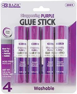 BAZIC Products Washable Disappearing Purple Glue Stick 8g / 0.28 Oz., Color Acid Free Glue Sticks for Photos Paper Kids at School Office (4/Pack), 1-Pack
