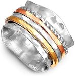 Boho-Magic Spinner Ring for Women 925 Sterling Silver with Copper Brass and Silver Fidget Rings (10)