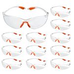 TMBMLPP Clear Safety Glasses, 12 pcs Eye Protection Glasses, Work Glasses Safety, Lab Goggles, Protective Glasses, Eye Protection, Safety Glasses,for Work, Construction, Laboratory,Anti Dust,Chemistry