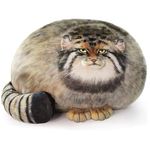 XIAOHONG Chubby Steppe Cat Pillow,18'' Pallas Cat Plush Pillow, Cute Steppe Cat Stuffed Animals Soft Plushies, Kitten Plush Throw Pillow Doll Big Plush Toys Gift for Girls Boys Girlfriend