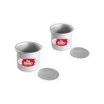 Fat Daddio's PCC-33-2PK Anodized Aluminum Round Cheesecake Pan with Removable Bottom, 3 x 3 inch, Set of 2