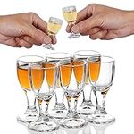 REATR 6PACK 12ml 0.4oz Unique Mini Wine Shot Glasses Set of 6 Sake Glass Set Chinese Liquor Spirit Baijiu Sake Glass Cup Clear Alcohol Mini Shot Glass with Stem Small Drinking Glass Gift Mini Glass