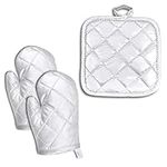 ZOBKGF 3 Pack Kid Oven Mitts for Cooking Heat Resistant Kitchen Mitts and Hot Pads, Microwave Oven Gloves Kitchen Baking Mitts, Age 4-12, 7"x4.7"