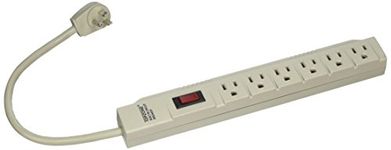 Topzone T-Type Style 06-TZN7896 6 Outlet Power Strip (White, 1.5 Feet)