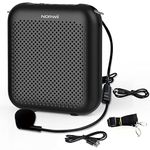 NORWII S358 Portable 2000mAH Rechargeable Voice Amplifier with Wired Microphone Headset & Waistband, Personal Microphone and Speaker for Teachers Tour Guides ect (Black)