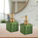 The Better Home Ceramic Soap Dispenser 220ML (2Pcs) Soap Dispenser for Bathroom | Soap Dispenser Set | Soap Dispenser for Kitchen | Hand Soap Dispenser | Soap Dispenser for Wash Basin