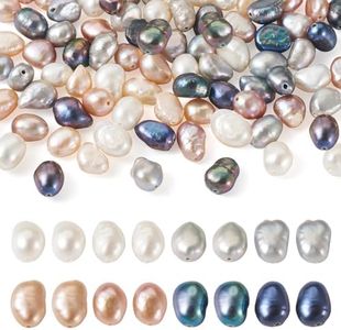 Beadthoven 100 Pieces Natural Freshwater Cultured Pearls 5 Styles Dyed Rice Baroque Freshwater Pearls for DIY Jewelry Making, Hole:0.5~0.7mm
