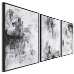 Extra Large Wall Art - Set of 3 - Black White Framed Abstract - 2094 - XL 200cm