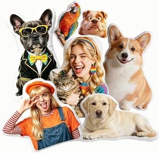 Sehom Hecho Custom Pet Pillow with Photo - Personalized Dog Cat Face Shaped Pillow, Customized Loss of Dog Sympathy Gift, Dog Mom Gifts & Dog Birthday Decorations for Pet Lovers