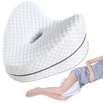 SAHEYER Knee Pillow, Soft Memory Foam Body Pillows, Heart Shape Hip Support Leg Pillow for Side Sleepers, Washable Cover Coussin Grossesse for Spine Alignment, Sciatica Reduce Pressure (White)