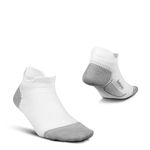 Feetures Plantar Fasciitis Relief Sock Ultra Light No Show Tab- Compression Sock for Men & Women- Medium, White