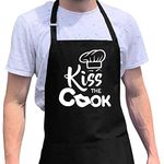 ApronMen Large Funny BBQ Apron - Kiss the Cook by ApronMen