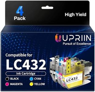 UPRIIN LC432 Ink Cartridges Compatible for Brother 432 LC432 Ink Cartridges for MFC-J5340DW MFC-J5740DW MFC-J6540DW MFC-J6740DW MFC-J6940DW (Black, Yellow, Magenta, Cyan)