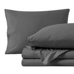 Bare Home 100% Organic Cotton King Sheet Set - Crisp Percale Weave - Lightweight & Breathable - Bedding Sheets & Pillowcases (King, Grey)