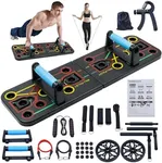Push-up board, home gym, portable fitness equipment, Pilates bar, and 20 fitness accessories, including resistance bands and an ab wheel, for full-body workouts at home