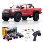 BEEZRC FMS 1/24 RC Crawler FCX24M Tacoma Toyota Licensed 4WD Off-Road RC Rock Truck, 2.4GHz Hobby Grade Remote Control Car for Adults RTR Red