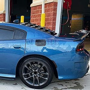 Xinghe Matte Black American Flag Decal for Dodge Charger 2015-2023 Fuel Door Cap, Patriotic Vinyl Sticker, Blue, Waterproof