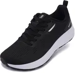 BRONAX Wide Toe Box Tennis Shoes for Men Road Running Comfy Size 8.5w Natural Foot Shape Gym Athletics Sports Outdoor Walking Jogging Sneakers Breathable Fitness Male Footwear Black White 42